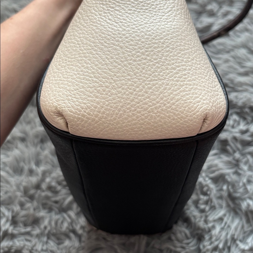 Coach Minetta Two-Tone Black and White Pebbled Leather Shoulder Bag - Picture 12 of 15